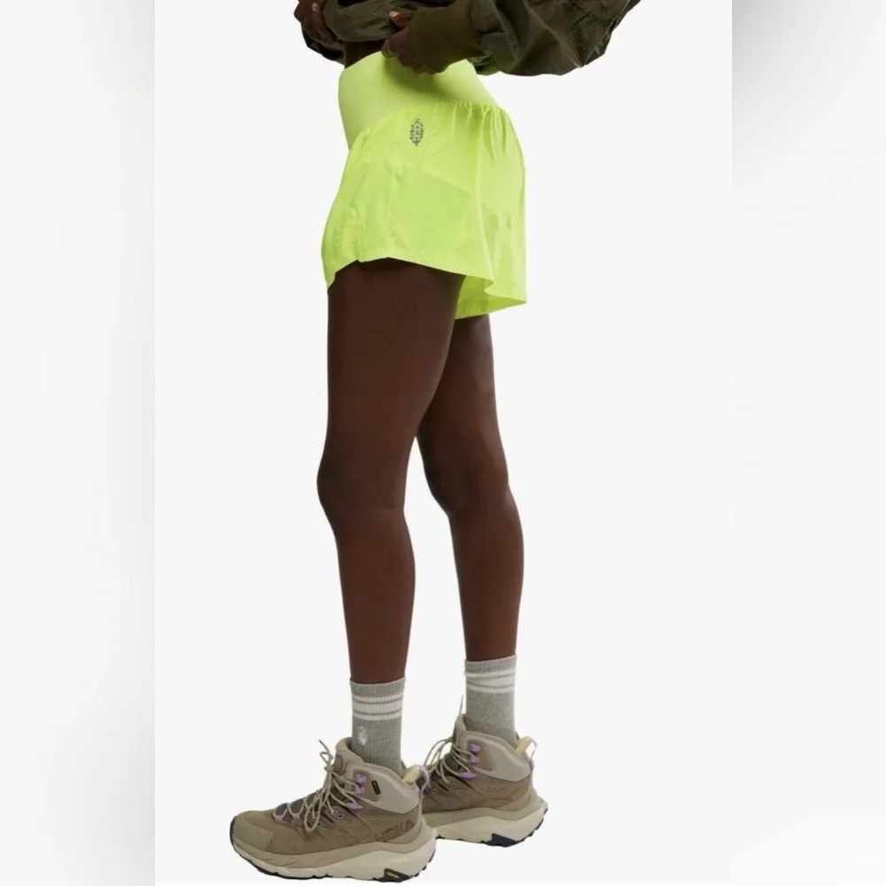 FP Free People Movement Women's Carpe Diem Shorts Sour Citrus (Neon Yellow) XL